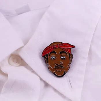 Tupac Shakur Emajl zatiči 2pac Thug Life Hip Hop zvezda broške glasbe nakit