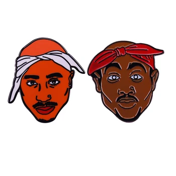 Tupac Shakur Emajl zatiči 2pac Thug Life Hip Hop zvezda broške glasbe nakit
