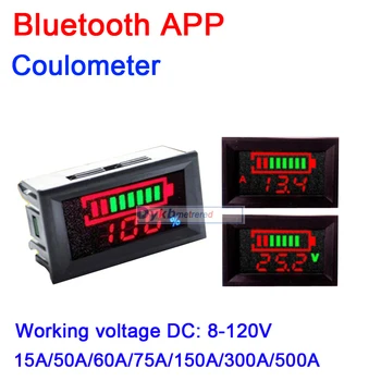 Bluetooth APLIKACIJO Battery Monitor DC 8-120V 50A 150A 300A 500A Zmogljivosti Tester METER F/ LiFePO4 baterija Li-ion, litij-svinčevi 12v 24v 36v