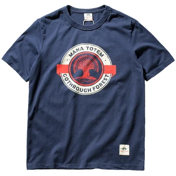 2021 Poletje Nova Ameriška Kratka sleeved Tisk T-shirt za Moške, Modni Čistega Bombaža Oprati Starih Retro Priložnostne Vrhovi s Krpo Vrečko