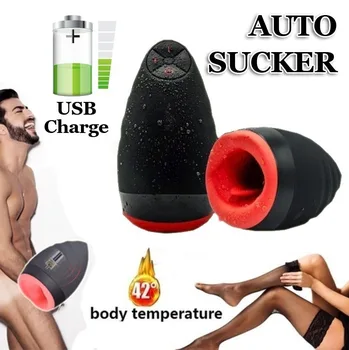 Samodejno Blowjob Masturbator Pokal Jezika Lizanje Žep Muco Vibrator za Človeka Realistična Vagina Stimulator Moške Massager Seks Igrače
