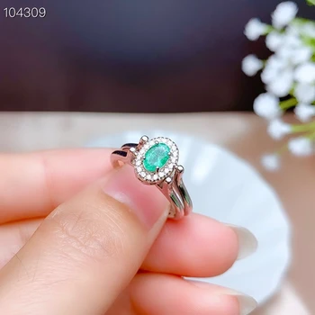 KJJEAXCMY fine nakit 925 sterling srebro vdelan naravnih smaragdno ruby Dve obrabe nov prstan luksuzni dekle obroč podporo test
