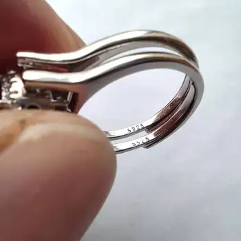 KJJEAXCMY fine nakit 925 sterling srebro vdelan naravnih smaragdno ruby Dve obrabe nov prstan luksuzni dekle obroč podporo test