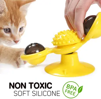 IInteractive mačka igrača vetrnica prenosni britje krtačo za česanje off masaža sesalni catnip mačka izobraževanja igrača