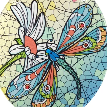2PC Dragonfly Stekla Suncatcher Mozaik Viseči Okraski za Okna Vrt na Prostem in Tabela Miniaturni Kipi in Skulpture
