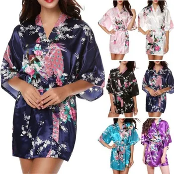 Noč Obleka Ženske Kimono Plašč Družico Poročne Kopalni Plašč Sleepwear Nova