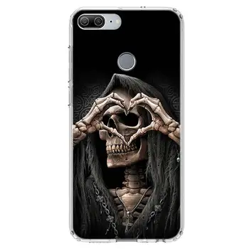 Grim Reaper Lobanje Okostje Primeru Telefon za Huawei Honor 10 9 20 7A 7X 8A 8 8X 9X Pro Lite Y5 Y6 Y7 Y9S 2019 10i 20i Coque Pokrov