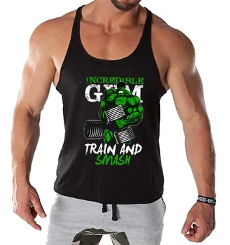 Blagovne znamke Moških Oblačil Bodybuilding Vrhovi Tank tiskanja telovadnic Tank Zgornji del Moški Bombaž O-vratu Mišic, Fitnes Telovnik Moški modni tank 2021