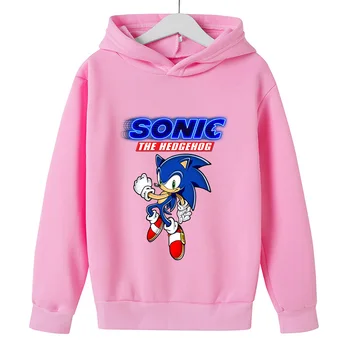 Otroci Suknjič Sonics Pop Anime Oblačila Za Najstnike Dekleta Kopalke Drobne Bombaž Sweatershirt Hooded Otrok Plašč Jež