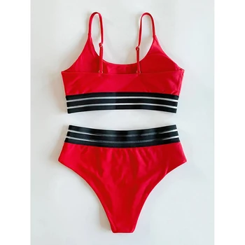 Seksi Visoko Pasu Bikini 2021 Plavanje Nositi kopalke Poletje Kopalke Ženske Bikini Komplet Plaži nositi Kopalke Ženske Biquini