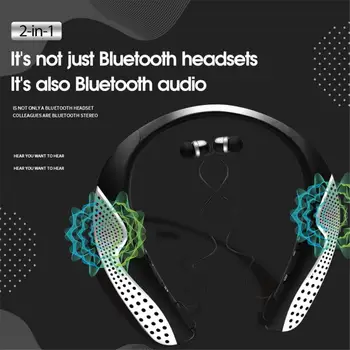 100 Ur Brezžične Slušalke Bluetooth 5.0 Stereo Slušalke Šport Čepkov Slušalke Z Mikrofonom Vratu-vgrajena Glasen Zvočnik izhod za Slušalke
