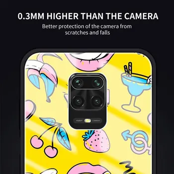 Vitrina za Xiaomi Redmi Opomba 9 8 9 8T 7 9C Mi 10T Pro 9T Poco X3 NFC Kaljeno Lupini Kritje Coque Anime Grafiti Nalepka