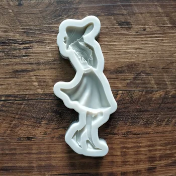 Modna Ženska Fondat Torto Plesni Ljubek Lepo Dekle Silikonsko Plesni 3D DIY Čokolada Peko Orodje Kuhinjski Pribor