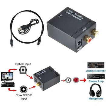 Digitalno Analogni Avdio Pretvornik Optični Toslink Koaksialni Signal, da RCA R/L Audio Dekoder Ojačevalnik