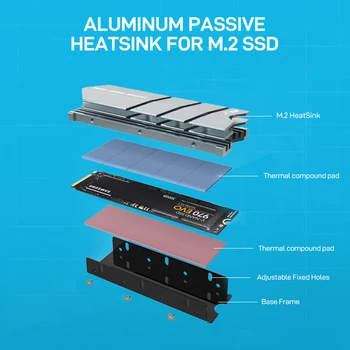AMPCOM M. 2 2280 SSD heatsink, Dvostranski hladilnega telesa, Ujemanje Toplotne Silikonsko blazinico za PCIE NVME NGFF M. 2 SSD