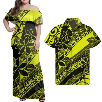 Hycool Plus Velikost Rumeni Trak Polinezijski Natisniti Eno Ramo Bodycon Obleka Ženske Modni Seksi Obleke Vzročno Pari Set