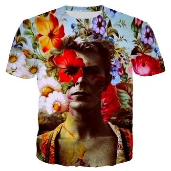 2021 Pevec David Bowie 3D printed majica s kratkimi rokavi Moški/Ženske, Šport Priložnostne O-Vratu Ulične Tshirt Harajuku Trendy Hip Hop Top