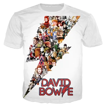 2021 Pevec David Bowie 3D printed majica s kratkimi rokavi Moški/Ženske, Šport Priložnostne O-Vratu Ulične Tshirt Harajuku Trendy Hip Hop Top