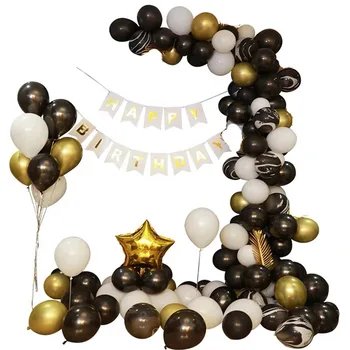 Črno zlato otrok bar micva balonom, rojstni dan dekoracijo scene spletni slaven 5m balon verige balon set