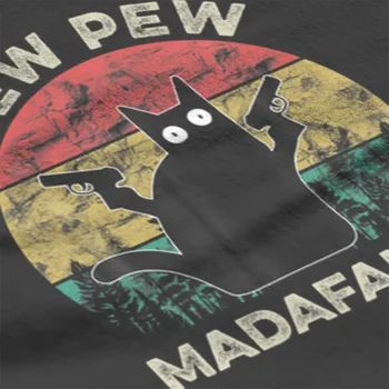 Mačka Letnik PewPew Madafakas Cat Crazy Pew T-Shirt Tiskanje trgovina Oblačila Punk Gotike Rdeče Kratek Rokav Anime Kawaii 11374