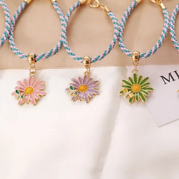 Daisy Čebele Multi-Barvni Vrvi Vrv Zapestnica Za Ženske Novo Modno Kreativni Pretiravanja Cvetje Zlitine Ornament Na Debelo