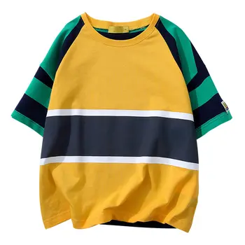 T-Majice za Fantje Moda Prugasta T-Shirt korejski Vrh za Najstnike, 10 12 14 Let Stari Fantje Otrok Tshirt Poletje 2021 Vroče Prodajo Oblačil