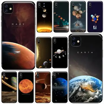 Prostor Planetov Zemlja Mars Primeru Telefon za iPhone 11 12 pro XS MAX 8 7 6 6S Plus X 5S SE 2020 XR mini