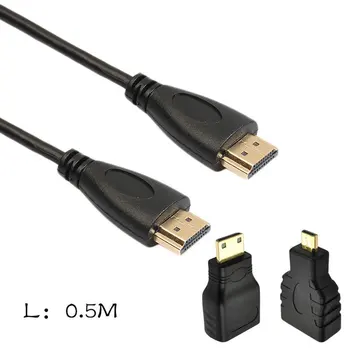0,5 Metra Prenosni Velikosti 3 V 1 Večnamenski priključek HDMI je združljiv Moški-Moški Kabel + Cro HDMI je združljiv Oglas Tor