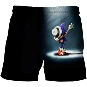 Poletne Hlače sonic 3D Natisnjena kratka Risanka hlače Hlače Priložnostno Udobno Plaži Ohlapne Hlače Otroci Oblačila