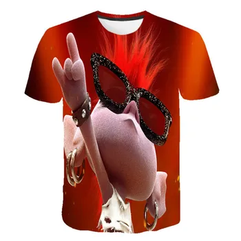 Baby Girl T-shirt Troll Movie World Tour Enotno Dve 3D Lepe Slike Fant Obleke Ulica Tees Fant Vrhovi