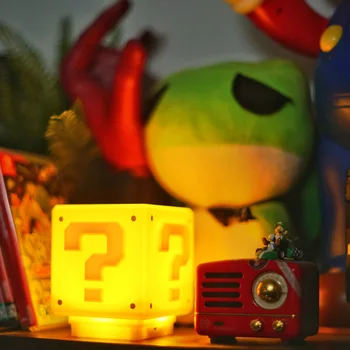 Polnjenje prek kabla USB LED vprašaj Noč Svetlobe, Super Mario Igre za Otroke Noč Spalnica Gospodinjski Kocka Obrnite namizne Svetilke Lampara Darilo