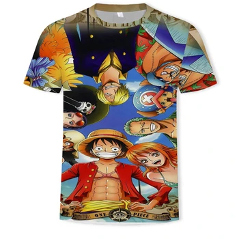 Anime moške obleke Nove Modne Japonski Anime Enem Kosu 3d print majica s kratkimi rokavi moški Luffy moških svoboden priložnostne O-vratu poletje tee majica homme
