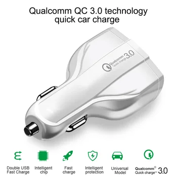 Tip C 3.5 Dvojno USB Avto Polnilec Xiaomi Samsung QC3.0 PD Hitro Polnjenje Hitro Telefon Napolnite Adapter za iPhone 12 6s 7 8 11 Tablet