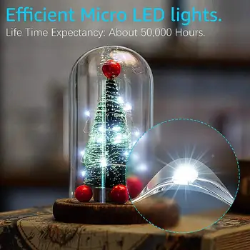 16 Pack Niz LED Luči, 2m 20 Srebrna Žica Mikro Božični okraski, LED Pravljice Luči IP68 Vodotesen Firefly Svetlobe
