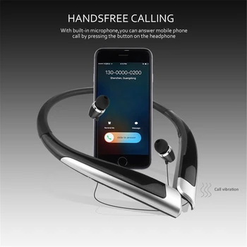 HBS-1100 Neckband Bluetooth Šport Slušalke Brezžične Stereo Slušalke Strani-brezplačno Bas Slušalke z Mikrofonom Slušalke za iphone