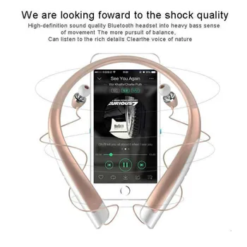 HBS-1100 Neckband Bluetooth Šport Slušalke Brezžične Stereo Slušalke Strani-brezplačno Bas Slušalke z Mikrofonom Slušalke za iphone