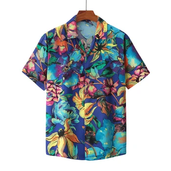 OSCN7 Priložnostne Tiskano Majico s Kratkimi rokavi Moški Ulica 2021 Havajih Plaži Oversize Ženske Modni Harujuku Srajce za Moške sss111
