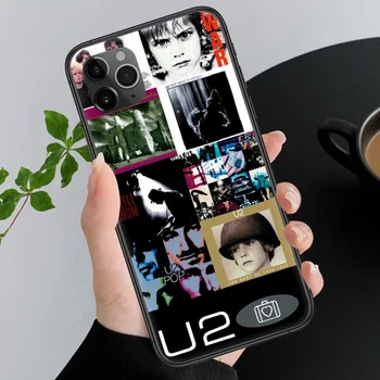 U2 Band Rock Telefon Primeru Zajema Trup Za iphone 5 5s se 2 6 6s 7 8 12 mini plus X XS XR 11 PRO MAX black art hoesjes 3D funda tpu
