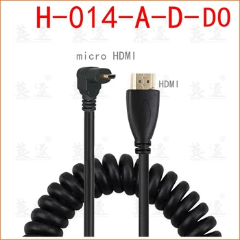 Pravo in Levega Kota Mini HDMI je združljiv & HDMI & Micro HDMI moški-moški stretch Pomlad Curl Prožni Kabel V1.4 DSLR 0,5 M/1,5 M