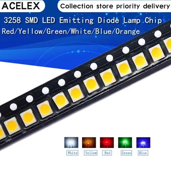 100 kozarcev 1210 SMD LED Bela Rdeča Rumena/Modra/Zelena/Oranžna/Vijolična/RGB 3528 Visoko Svetleče Diode za Vgradnjo DIY