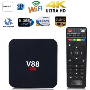 Domači Kino V88 Rk3229 Smart Tv Set-top Box Igralec 4k Quad-core, 8gb, Wifi Media Player, Tv Okno Smart Hdtv Polje, Velja Za Android#