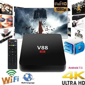 Domači Kino V88 Rk3229 Smart Tv Set-top Box Igralec 4k Quad-core, 8gb, Wifi Media Player, Tv Okno Smart Hdtv Polje, Velja Za Android#