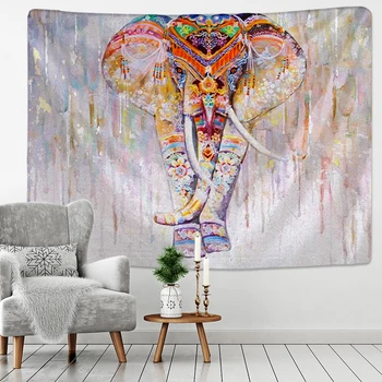 Barvita Pearl Slon, Tapiserija, 3D Mozaik Slog Hipi Boho Stenski Dekor Dekor Tapiserije Mandala Tkanine Mat Dnevna Soba Dekor