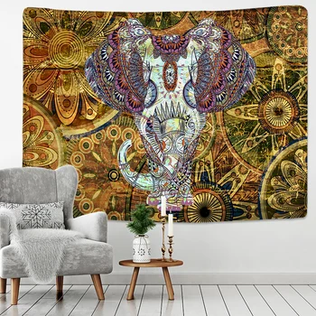Barvita Pearl Slon, Tapiserija, 3D Mozaik Slog Hipi Boho Stenski Dekor Dekor Tapiserije Mandala Tkanine Mat Dnevna Soba Dekor