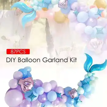 87pcs morska deklica rep balon garland nastavite morska deklica temo rojstni dekoracijo baby tuš dekoracijo dobave