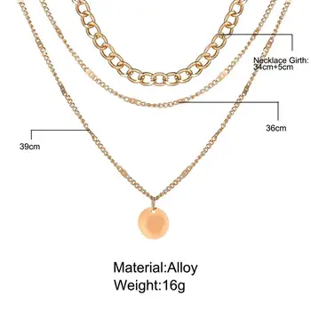 2021 Verige ogrlico na vratu Zlato verigo, ženski nakit, večplastna dodatkov za dekleta, obleka estetske Darila, modni Pero