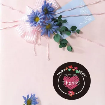 Srčkan Cvetlični Ljubim te, Hvala Nalepke 500pcs DIY Osebno Darilo Dekoracijo Ročno svate Poslovni Paket Nalepk