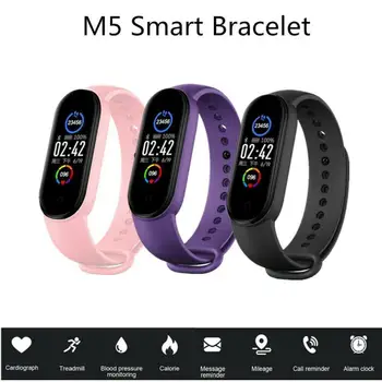 M5 Smart Band Multi Barve, Vodotesna Športna Zapestnica Vreme Glasbe za Nadzor Sporočilo, Opomnik Krvni Tlak Spanja Spremljanje IOS