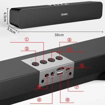 Novo E350 Bluetooth Zvočnik Žični in Brezžični Prenosni Zvočnik Zvočni Sistem Stereo Glasbe Surround Podporo Bluetooth,TF AUX USB