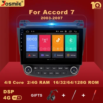 4G 2 din Android 10 avtoradio, Predvajalnik Za Honda Accord 7 2003-2007 Navigacijo Samodejno V1AI Glasovni Nadzor Bulit v Carplay